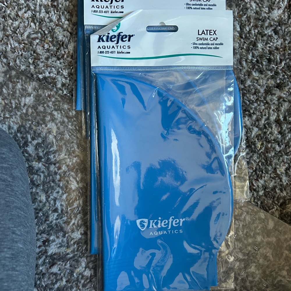 Kiefer Aquatics Blue Latex Swim Cap